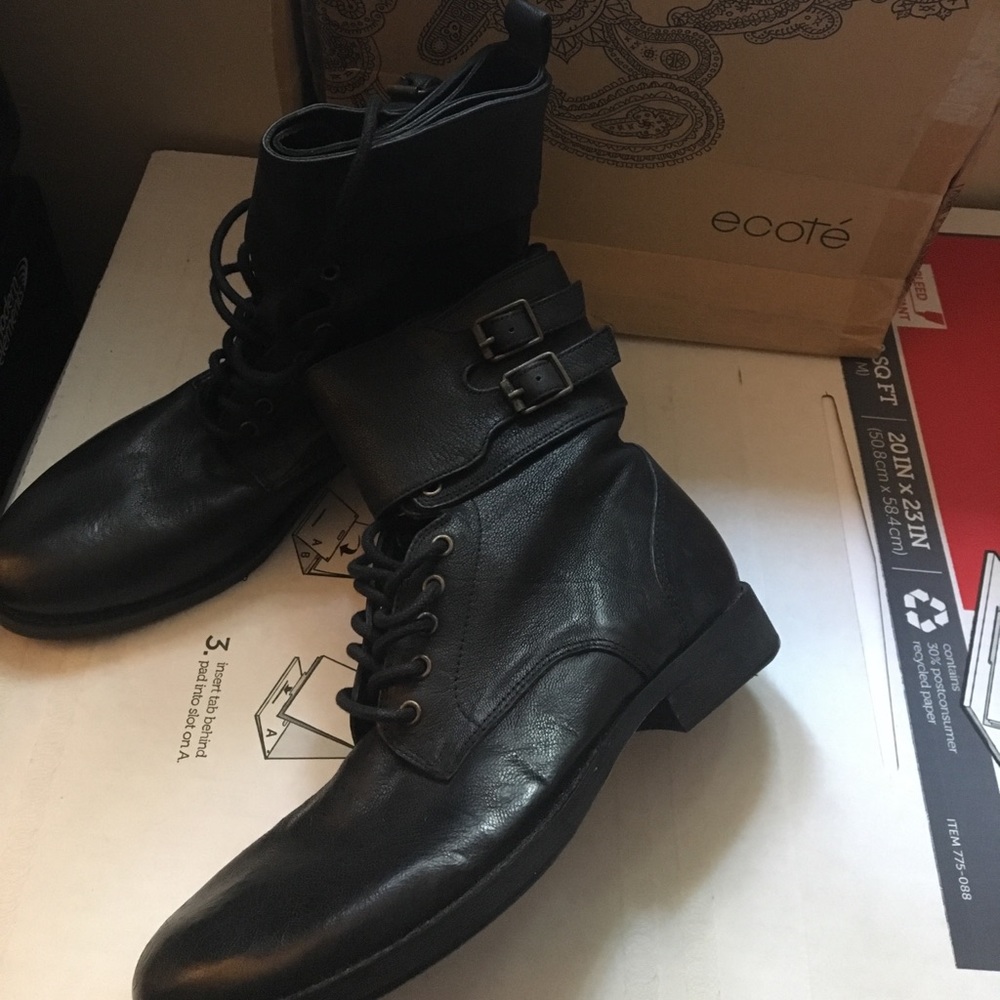 Ecote black combat boots