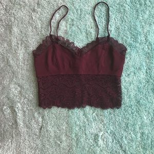 Lace cropped camisole