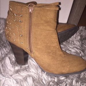 Brown heeled booties