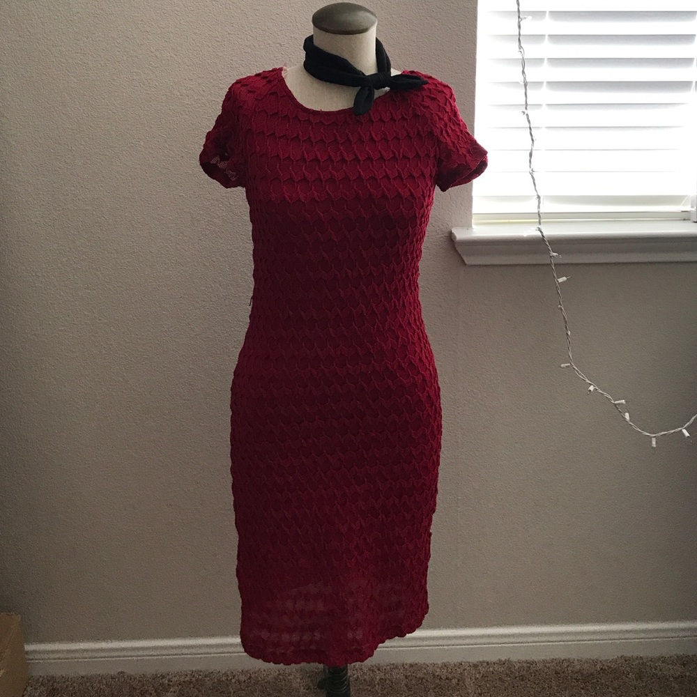 Red burgundy dress