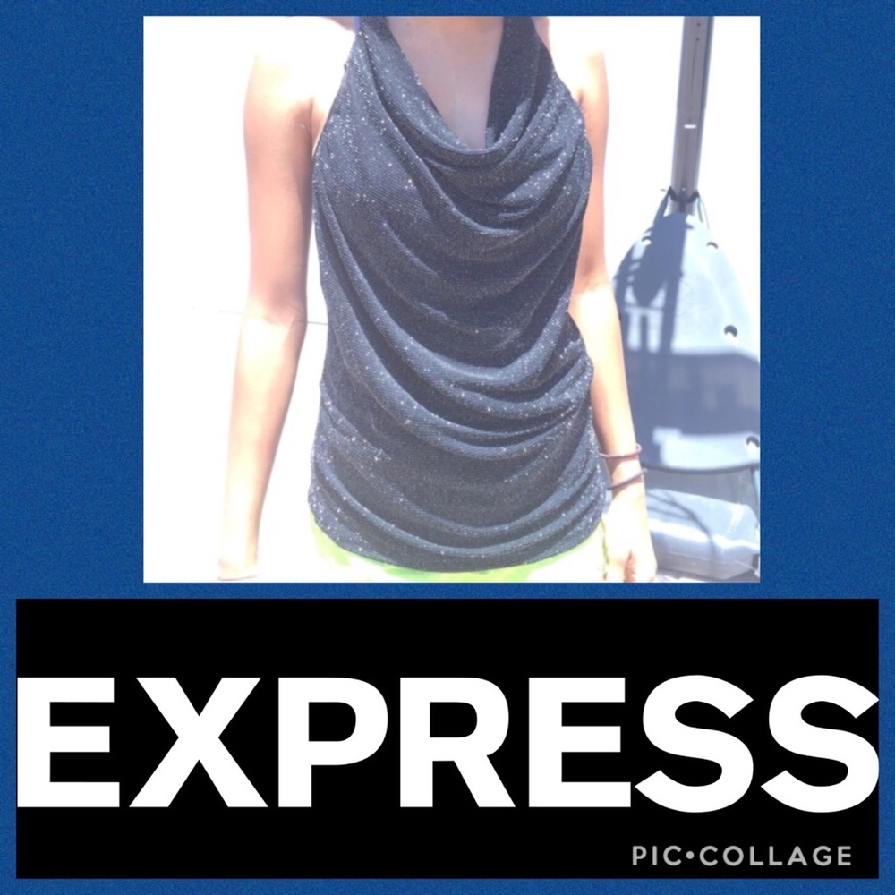 Express Glittery Halter Top
