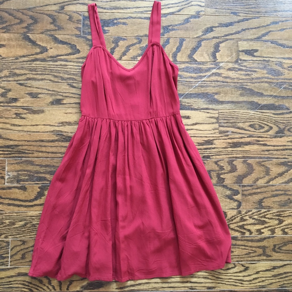 New Spaghetti Strap Dress in Rust Red