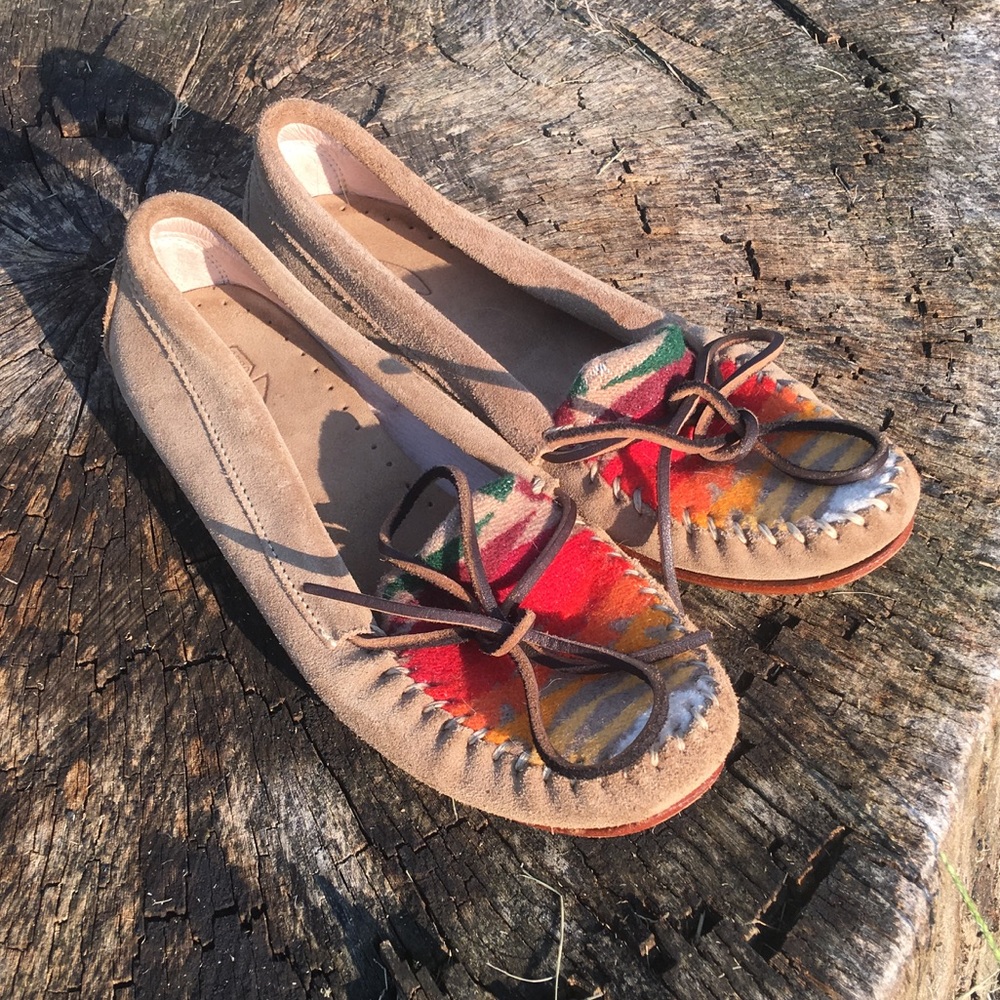 Manolita fabric and leather loafers