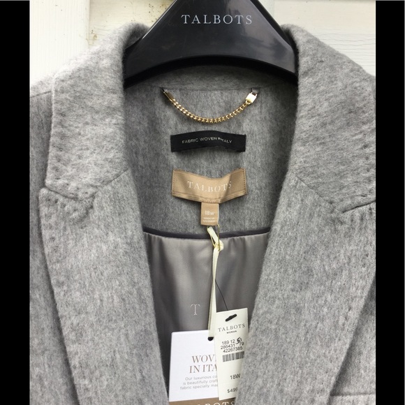 NWT Talbots Luxurious Gray Italian Cashmere Blazer - Picture 3 of 8