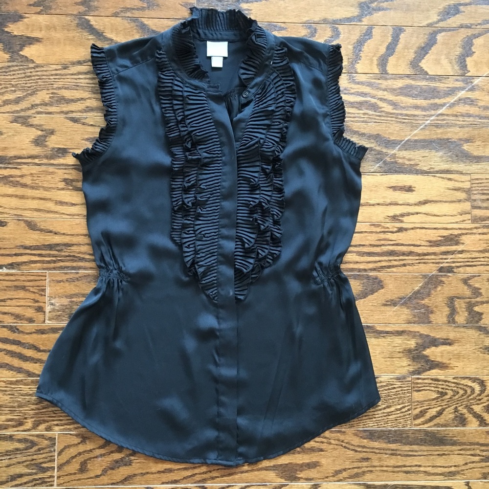 Black Converse Ruffle Top- NWOT