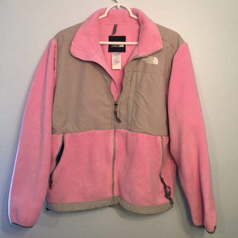 The North Face pink zip jacket size M