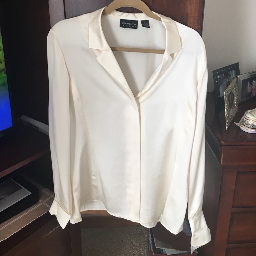 Silk cream colored top