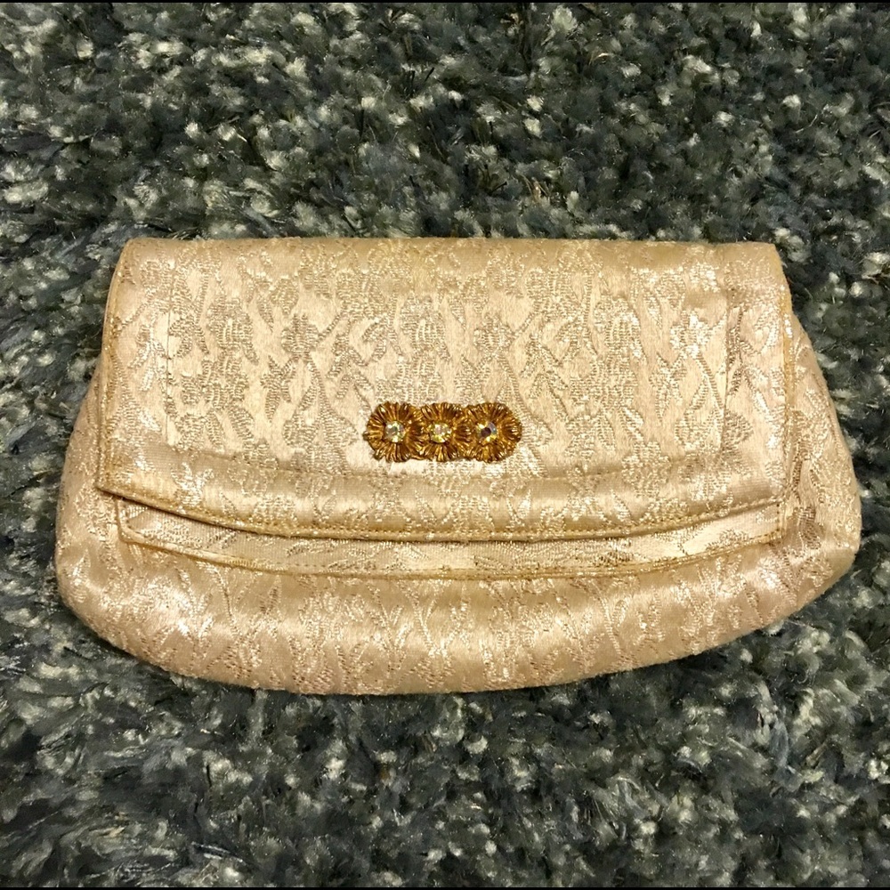 Vintage clutch brocade handbag