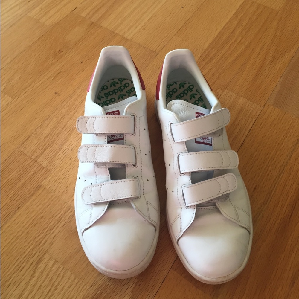 Red Stan Smith Adidas Velcro Sneakers