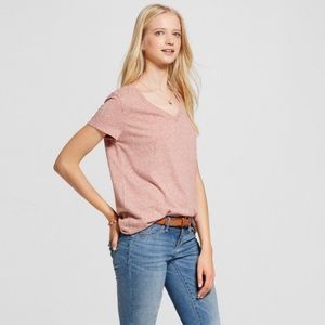 Mossimo Heathered Blush V Neck Tee