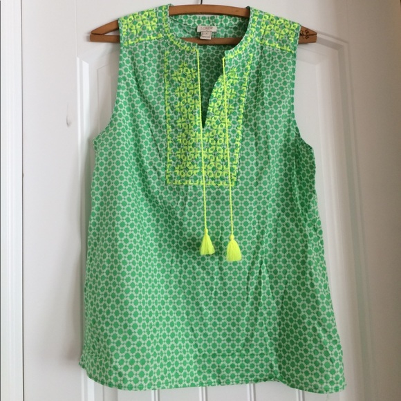 J. Crew Tops - NWOT J Crew embroidered tank Sz 8