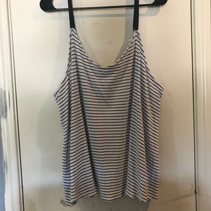 Plus Size Torrid Navy Blue and White cami tank top