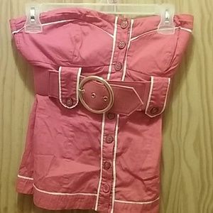 BEBE Red Strapless Tank