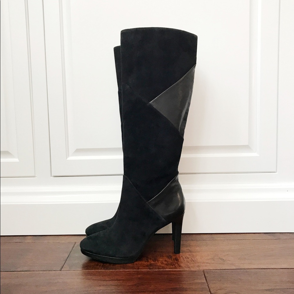 Antonio Melani Triangle Patchwork Suede Boots - image 1