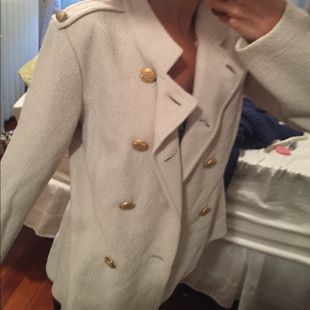✳️NWOT✳️St. John Cream Knit Military Jacket✳️