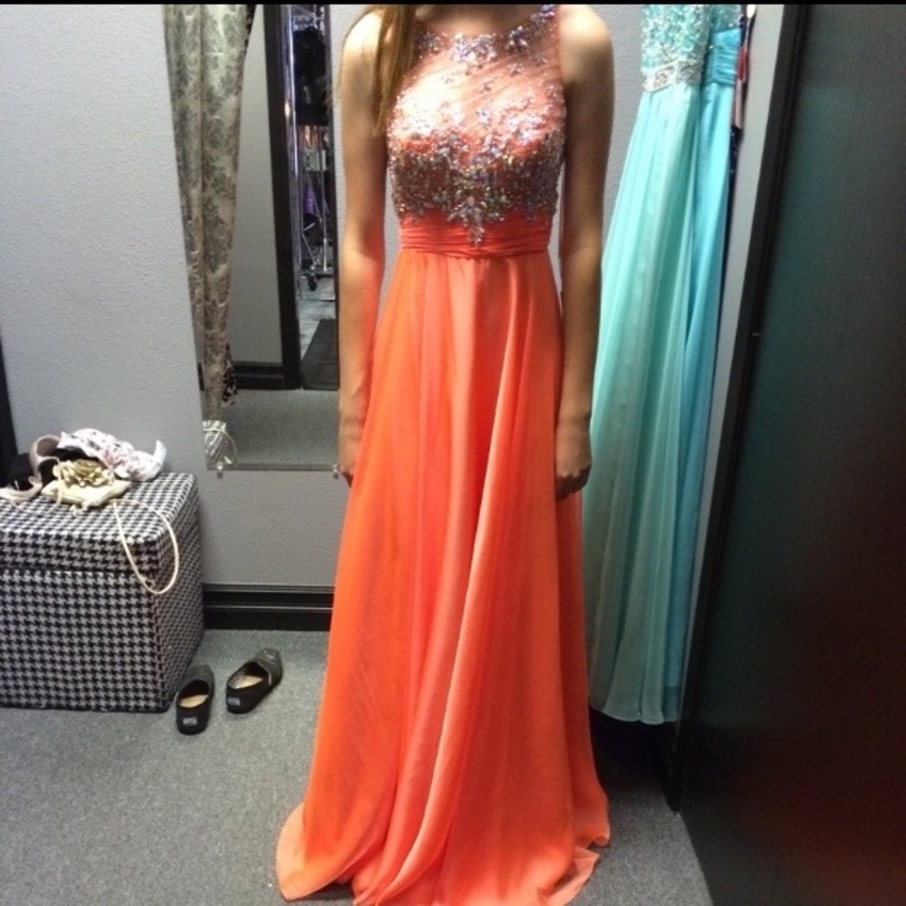orange, coral formal/prom/homecoming dress