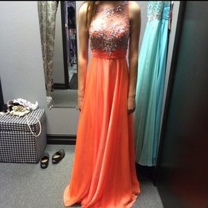 orange, coral formal/prom/homecoming dress