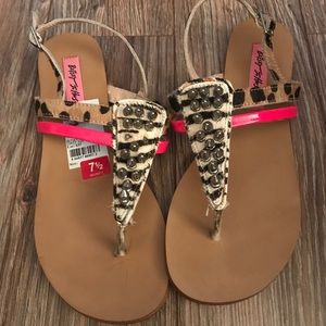 REDUCED -Betsey Johnson Leopard Sandals
