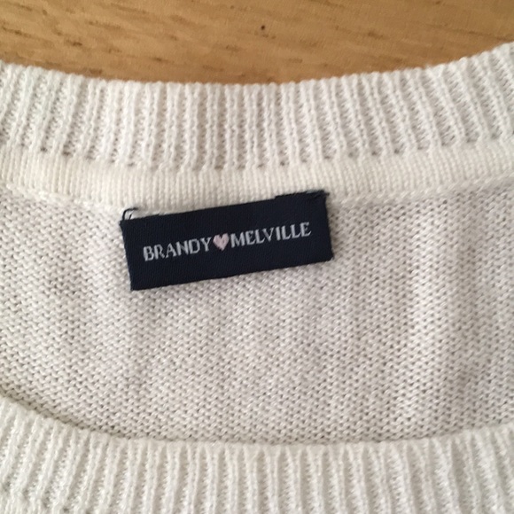 Brandy Melville blue and white crew neck sweater - Picture 3 of 6