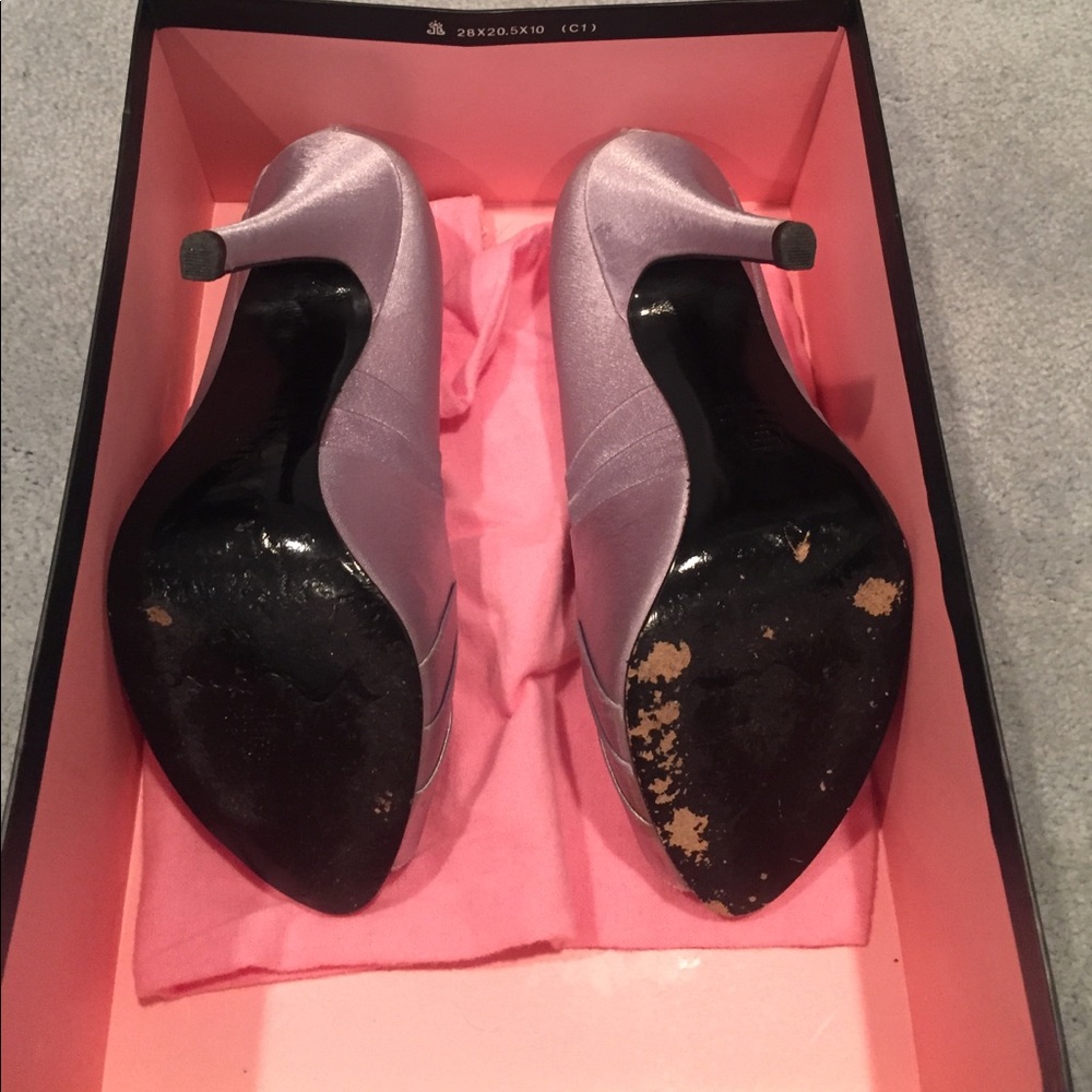 👠Nina "Effie" silver/grey satin peep toe pump👠 - Picture 4 of 5