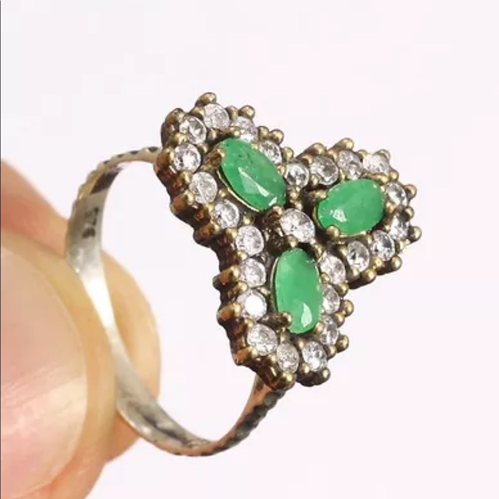 ☘️ Ottoman Turkish Silver Emerald Jewelry Set ☘️ - Picture 2 of 8