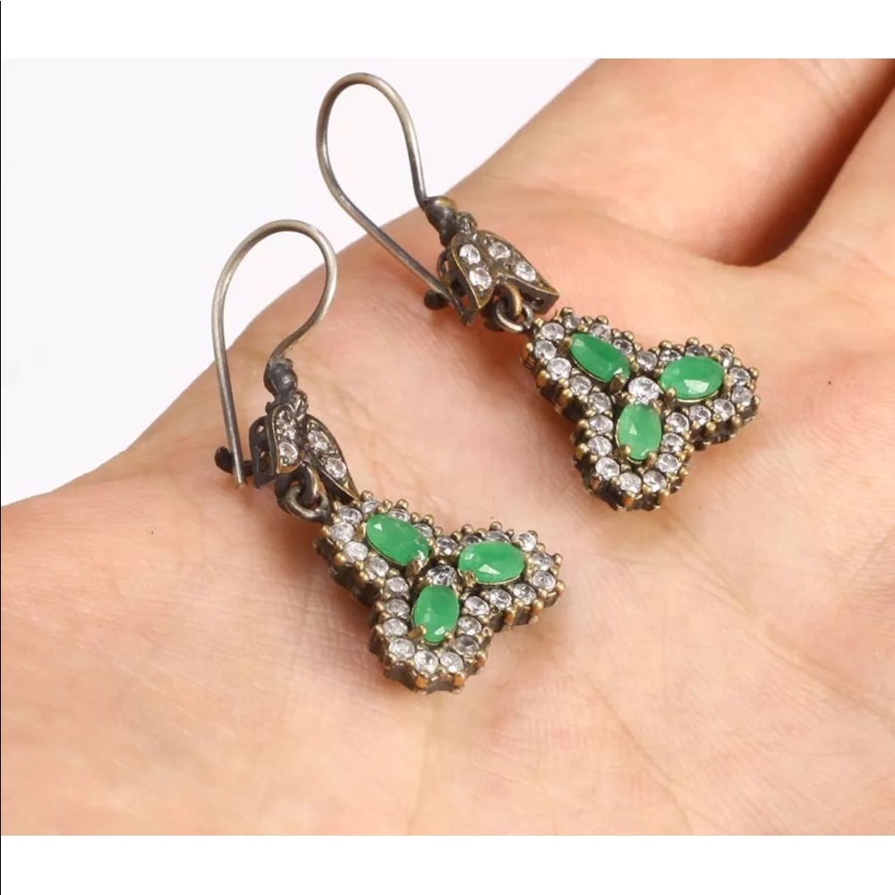 ☘️ Ottoman Turkish Silver Emerald Jewelry Set ☘️ - Picture 6 of 8