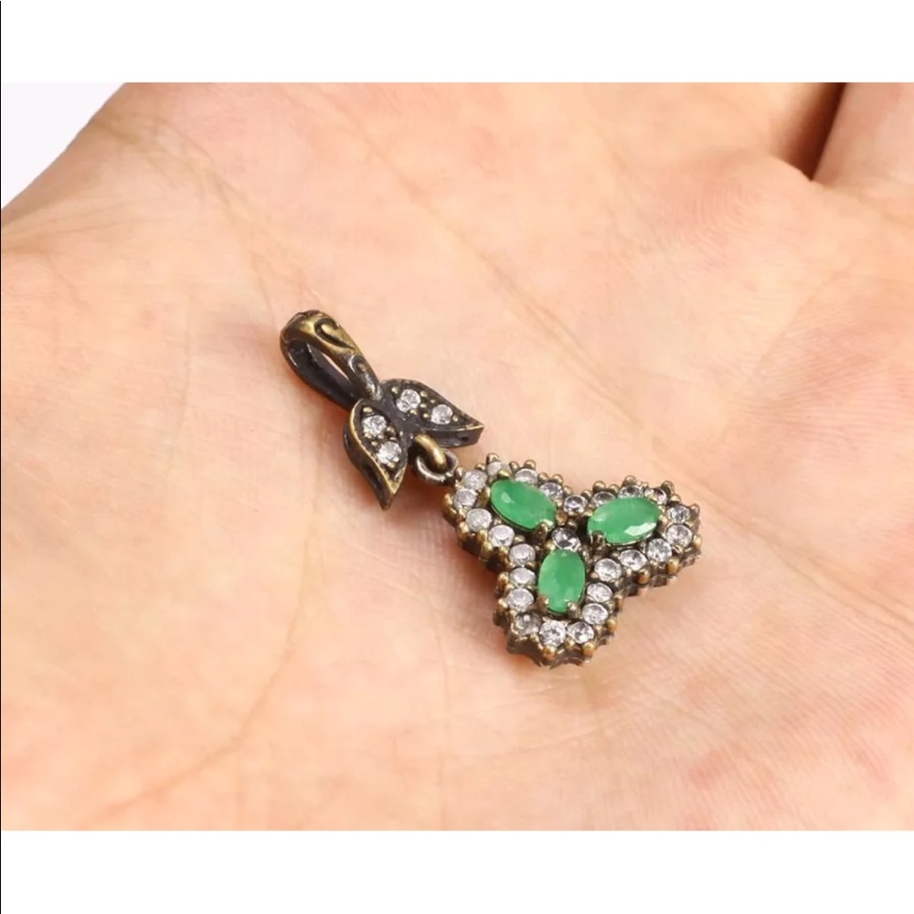 ☘️ Ottoman Turkish Silver Emerald Jewelry Set ☘️ - Picture 7 of 8
