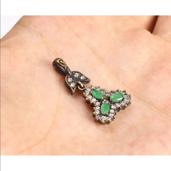 ☘️ Ottoman Turkish Silver Emerald Jewelry Set ☘️ - Picture 7 of 8
