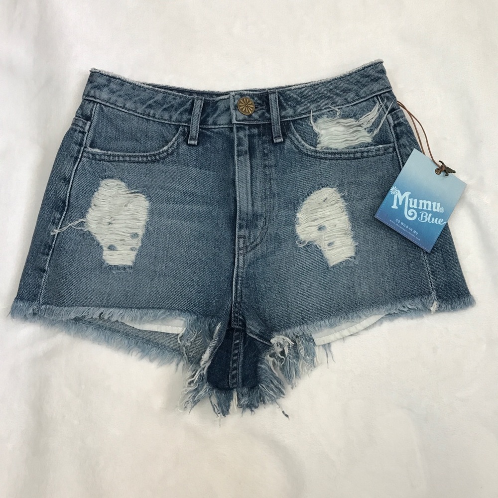 NWT Wyoming Cheeky High Waisted Light Denim Short