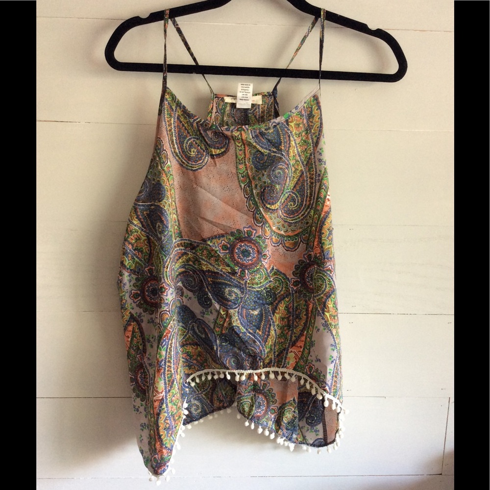 Paisley split back tank