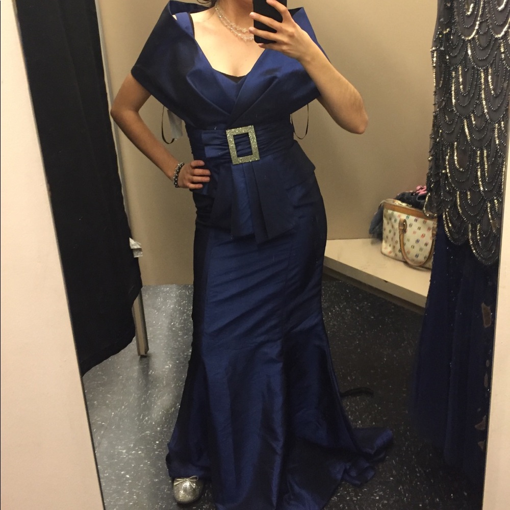 Blue evening gown