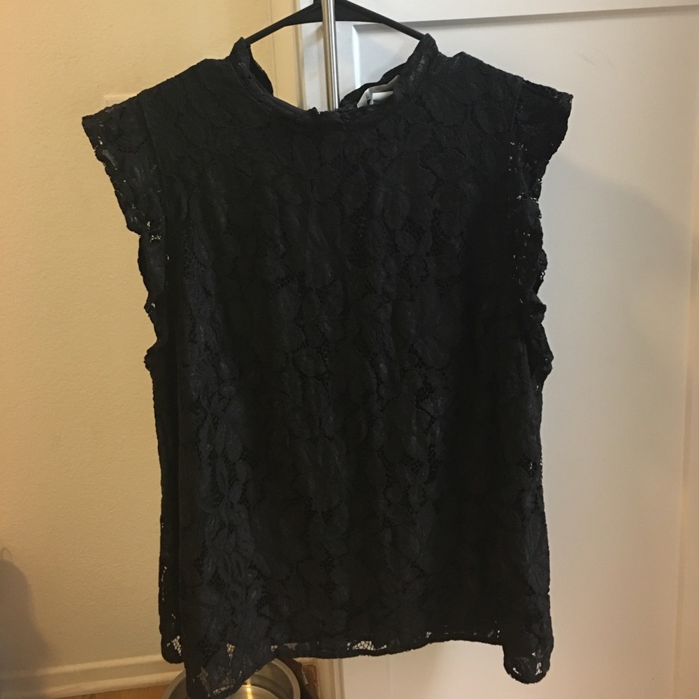 H&M floral lace black tank