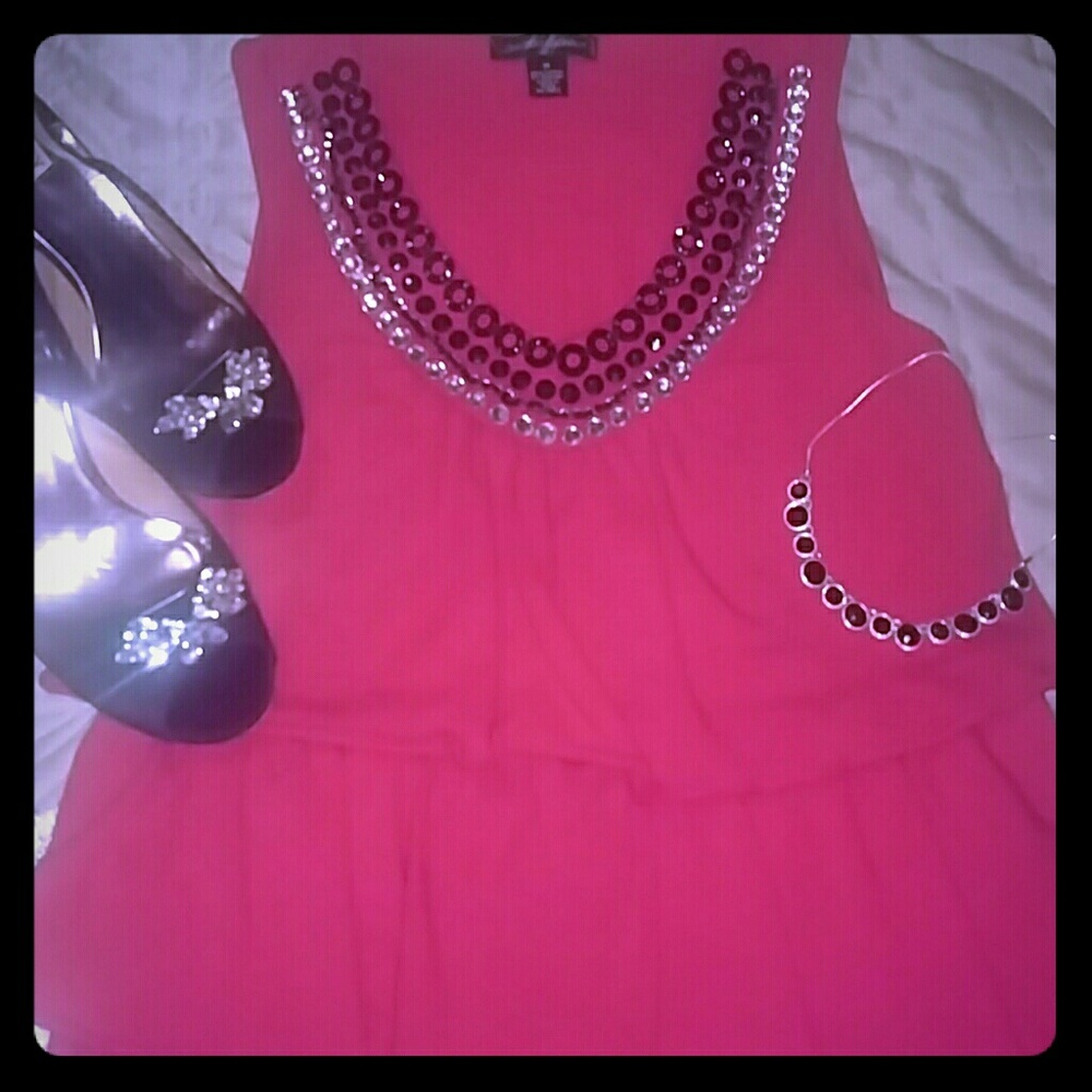 Bling M Red Tiered Blouse 💎