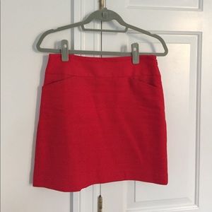 Red LOFT pencil skirt with POCKETS