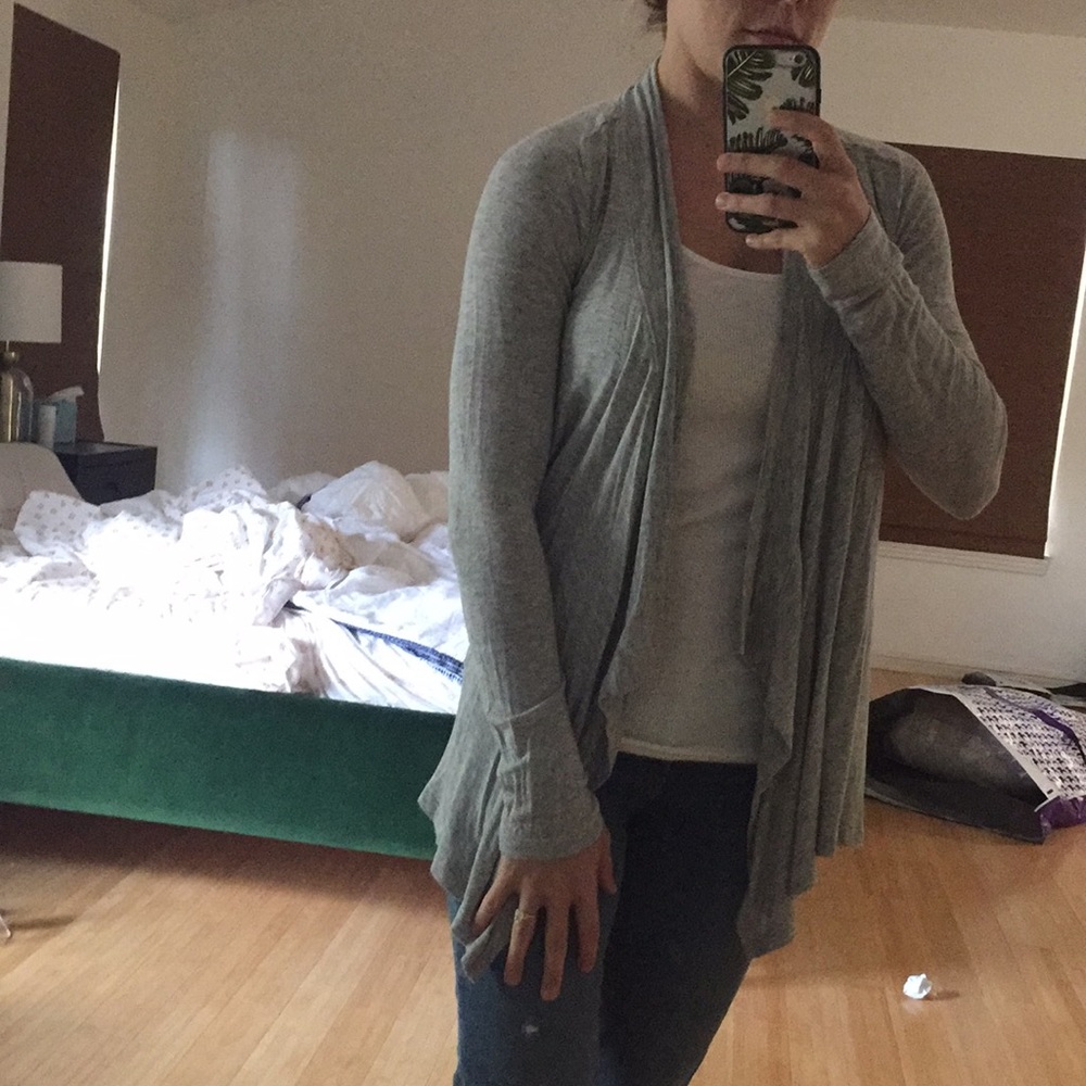 Splendid grey super soft draped cardigan