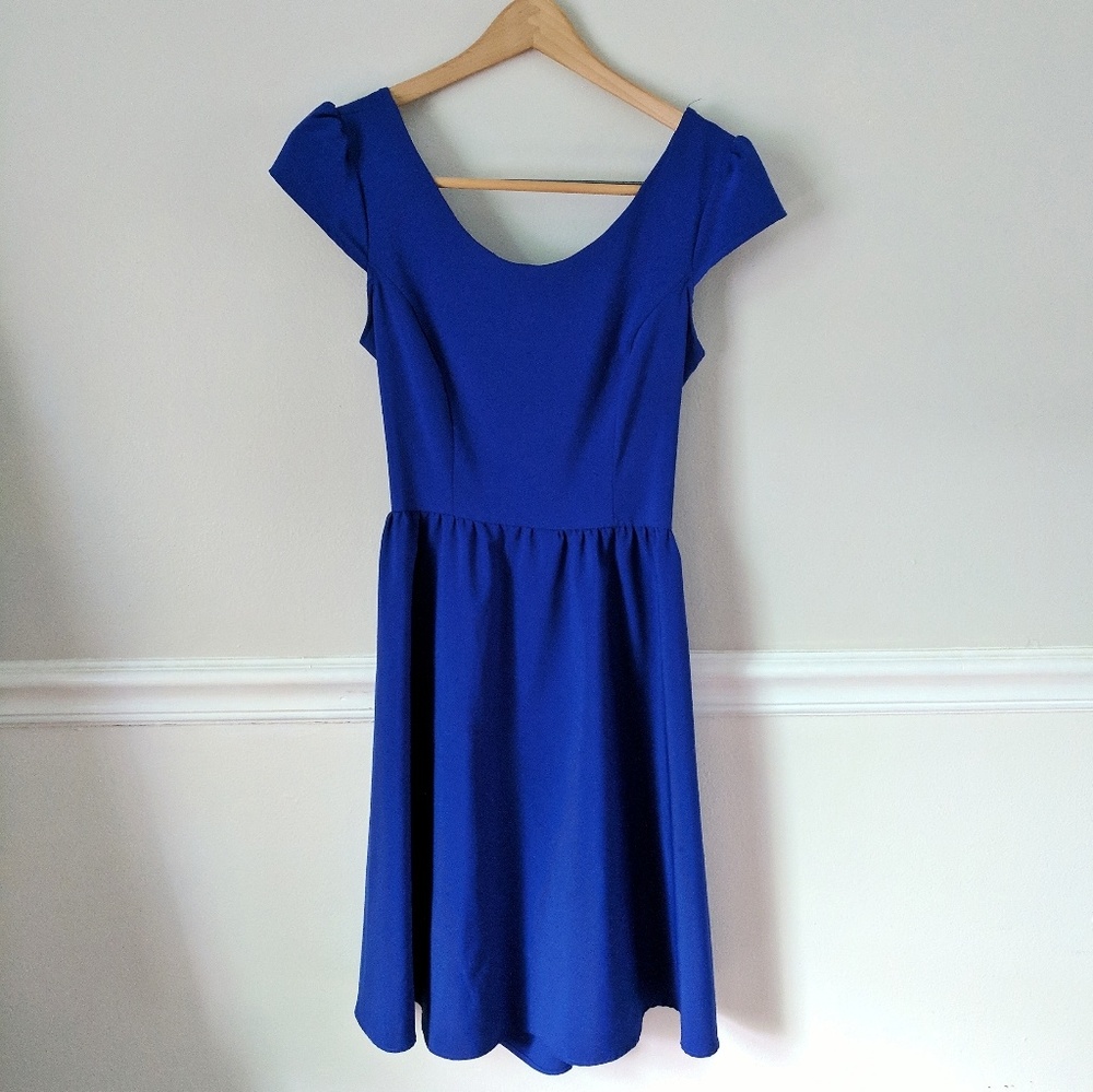 Royal Blue Open Back Cocktail Dress
