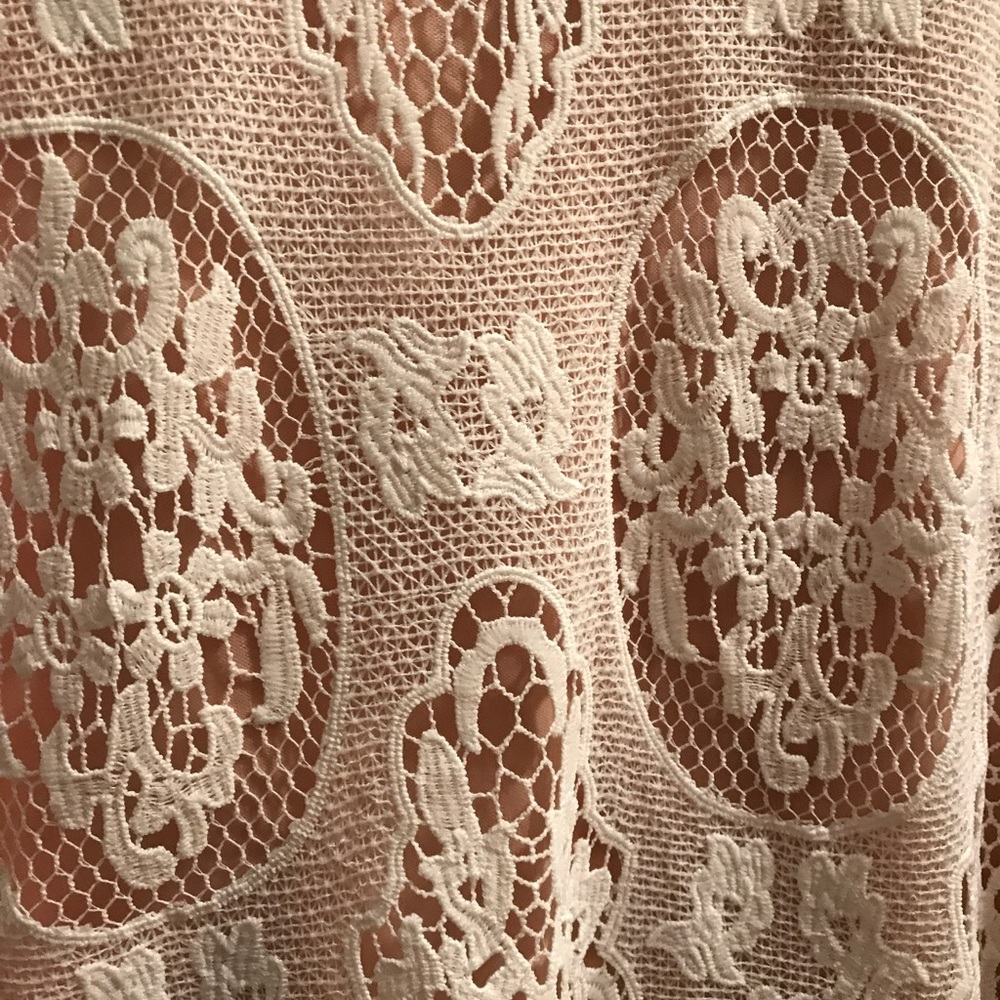 Ivory & nude lace shift dress