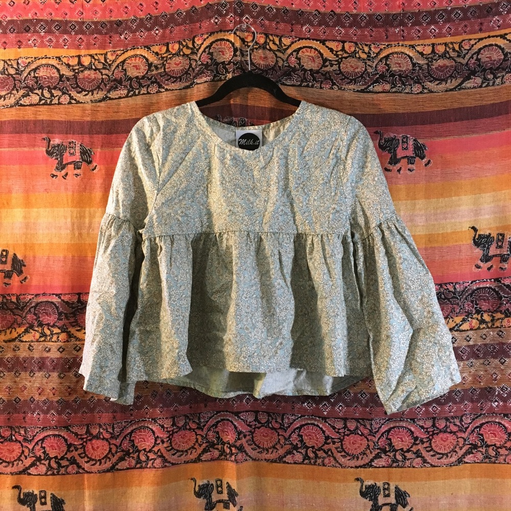Vintage floral peplum top