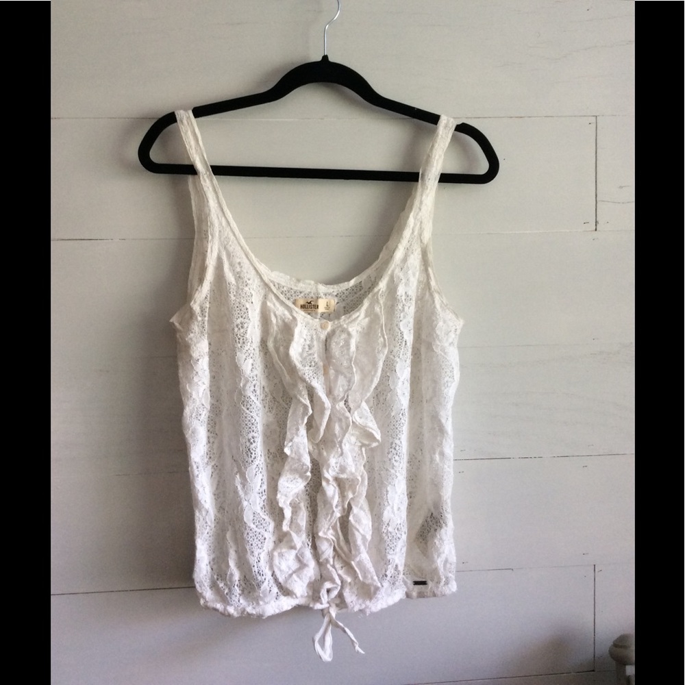 Lace ruffle tank