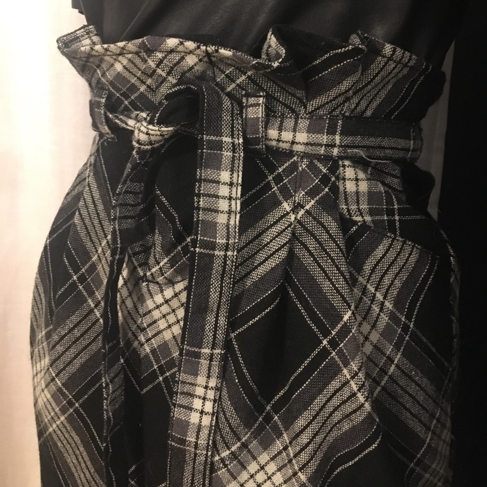 Paper Bag Waist Plaid ”Wool”  Maxi Skirt