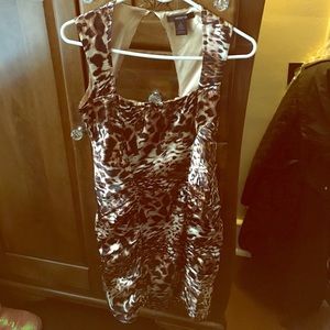 Arden B Satin Leopard Dress