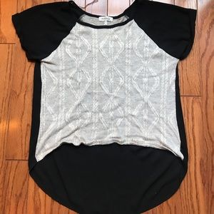 Monteau Hi Lo Top with Sweater Front