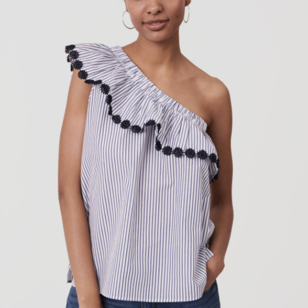 💥FLASH SALE💥LOFT floral striped one shoulder top