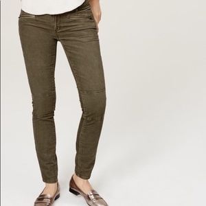 Ann Taylor Loft Green Corduroy Skinny Pants Sz 6