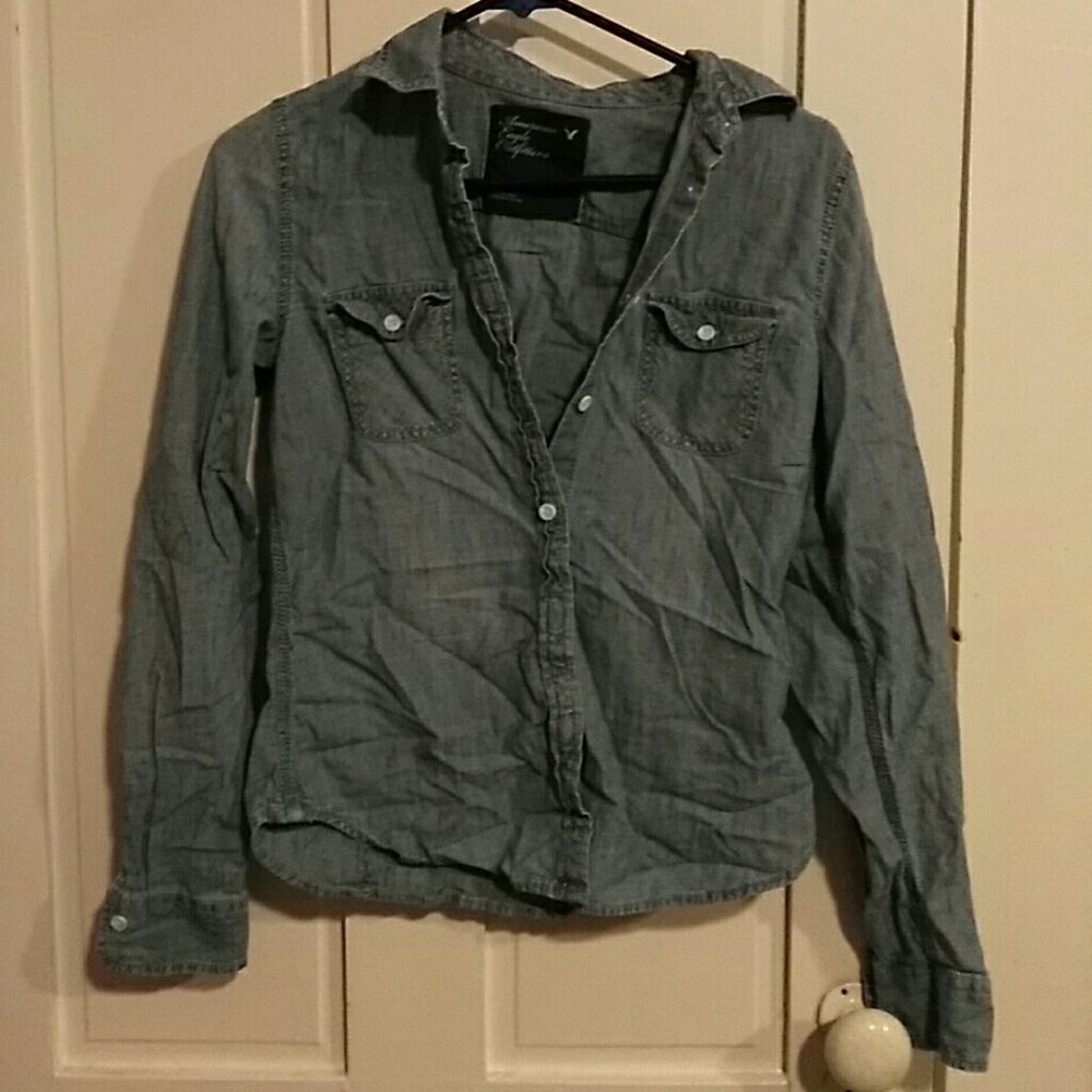 American Eagle jean button up