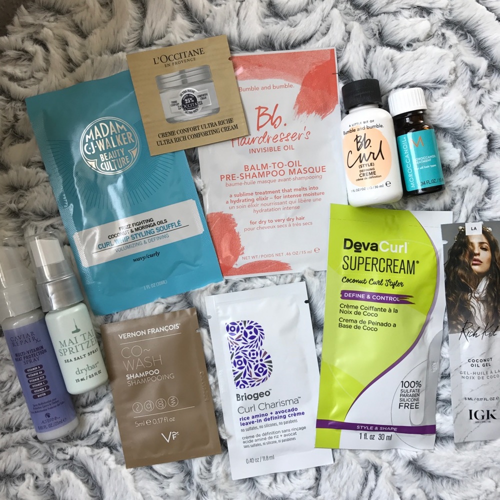Various hair sample set