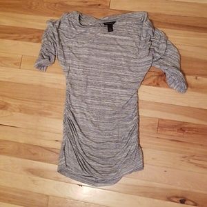Banana Republic heathered grey ruched dolman