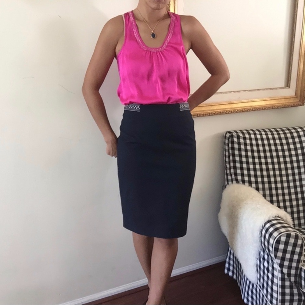 SALE - DVF Pencil Skirt with White