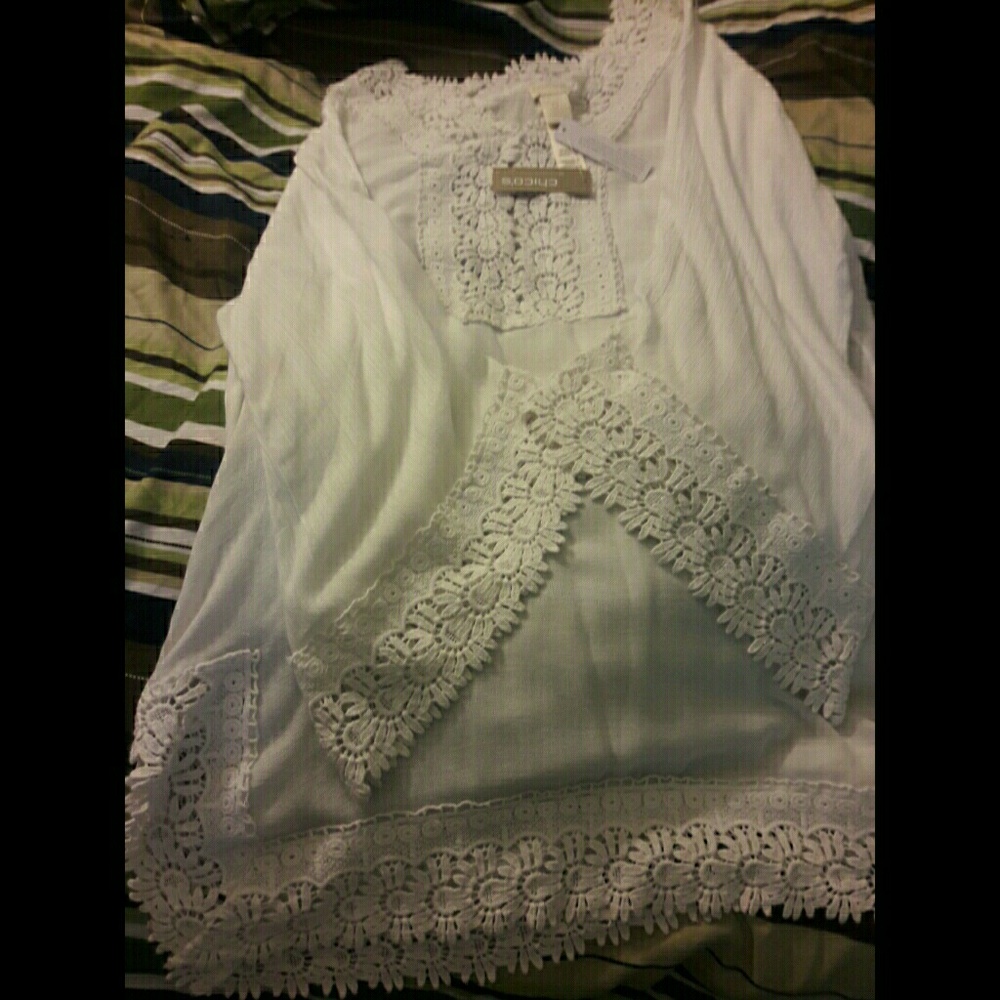 Lace Trim Tunic Long