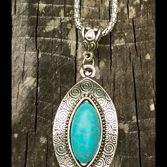 ⚜️Fashion Turquoise Necklace Pendant-Oval⚜️ - Picture 2 of 6